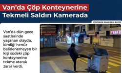 Van'da Çöp Konteynerine Tekmeli Saldırı Kamerada