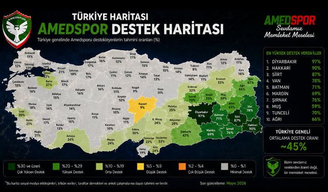 Amedspor’a en çok destek veren iller belli oldu, Van Kaçıncı sırada?