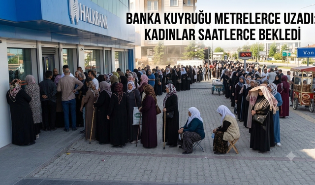 Van’da sosyal yardım kuyruğu