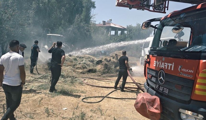 Van Edremit'te ot yangını