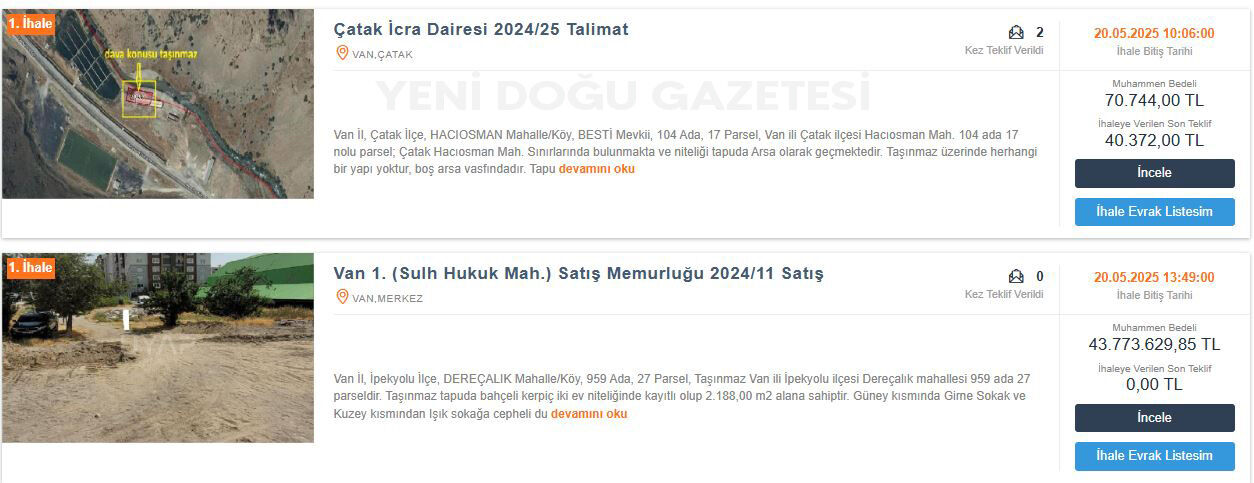 Van’da Yarı Fiyatına Konut, Arsa, Işyeri Satışı... İşte Ayrıntılar