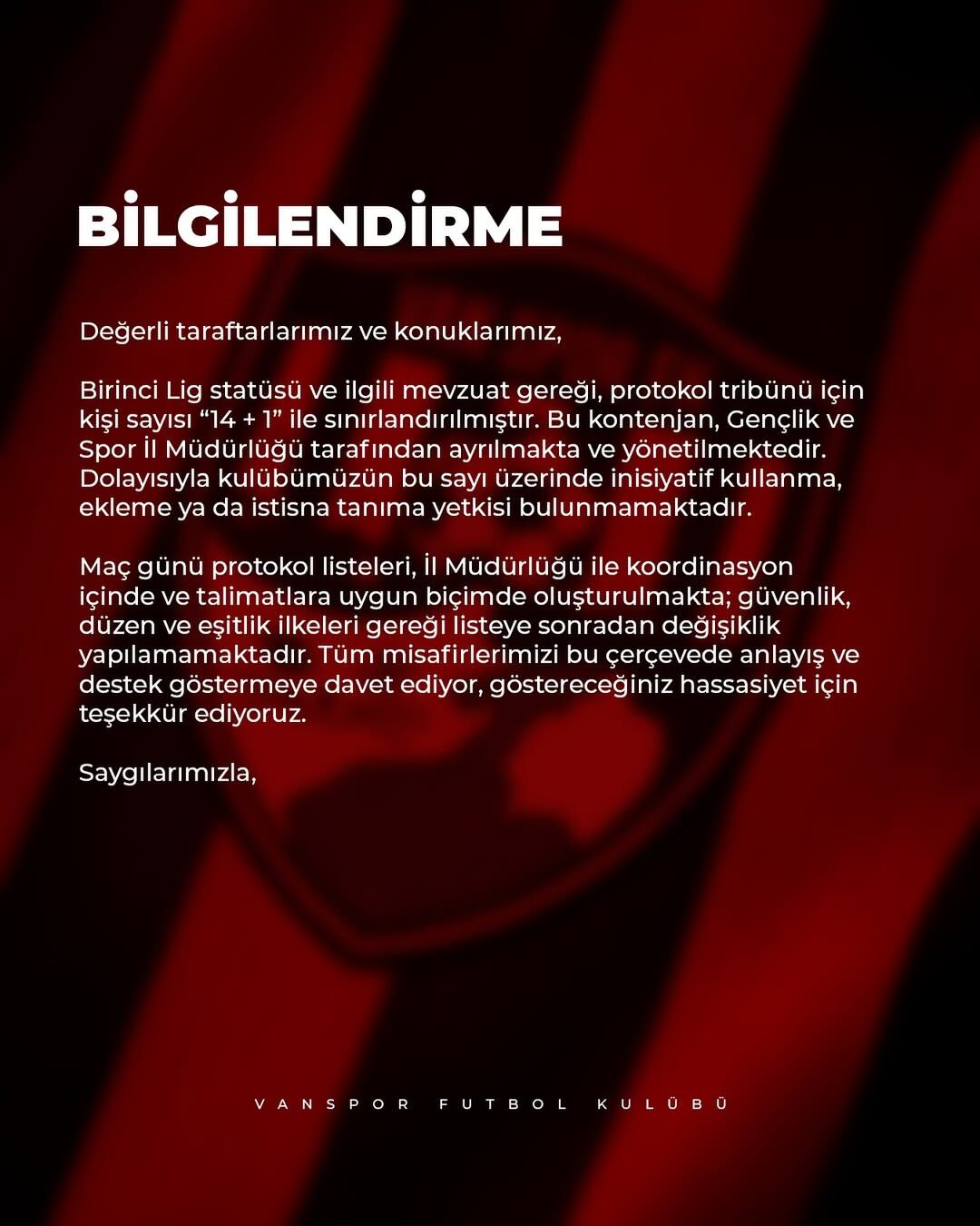 Bilgilendirme;@Vansporfk
