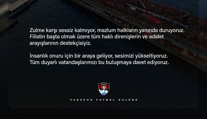 Vanspor’dan Büyük Gazze Yürüyüşüne Destek
