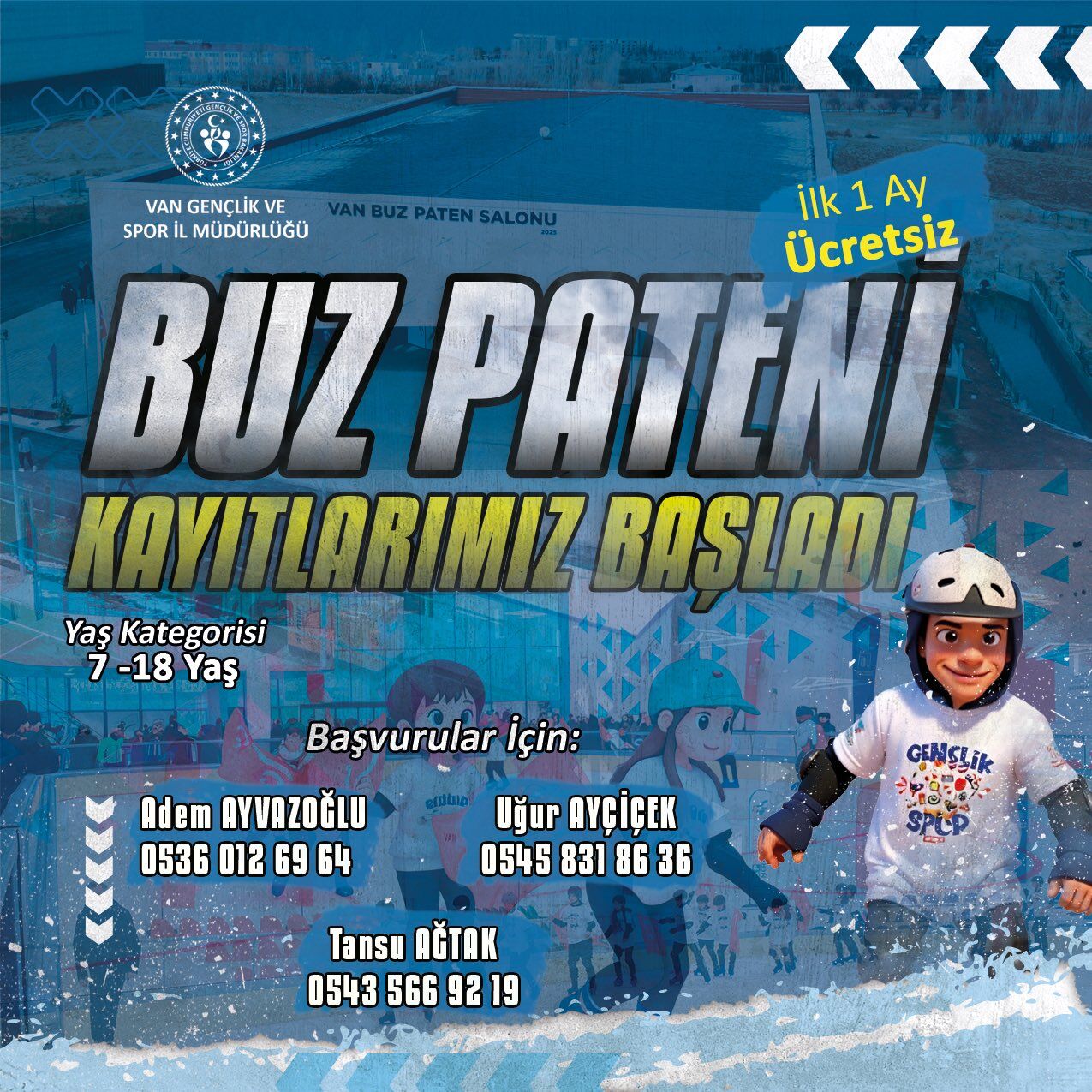 Van’da Buz Pateni Sezonu Açıldı Kayıtlar Başladı